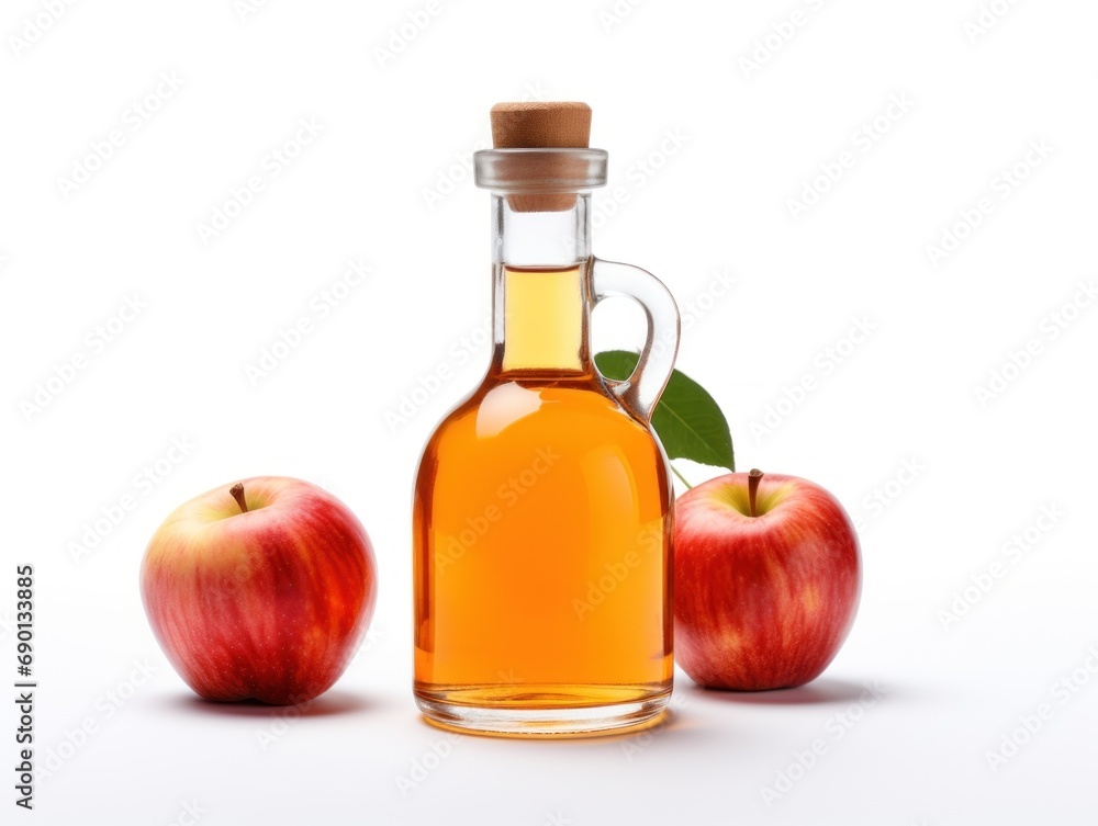 Apple cider vinegar isolated on white background Apple cider vinegar isolated on white background