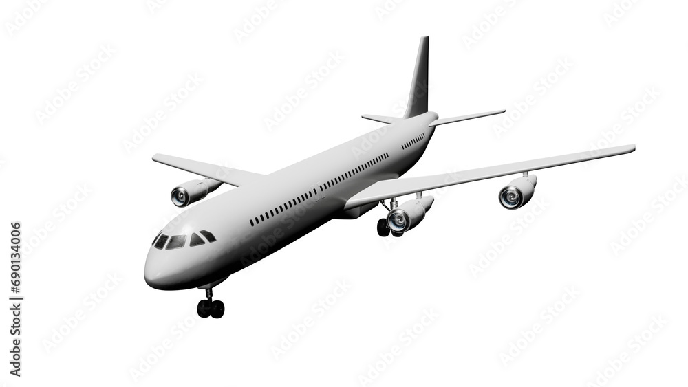 White passenger plane, airbus on isolated background, alpha channel, png White passenger plane, airbus on isolated background, alpha channel, png