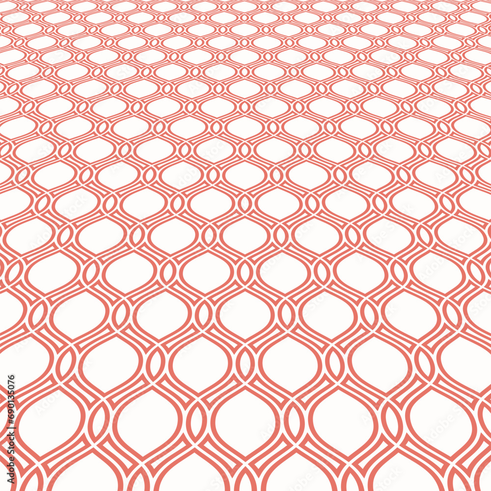 Naklejka premium Modern vector pink white wavy pattern. Geometric abstract texture. Graphic geometric background with perspective pattern