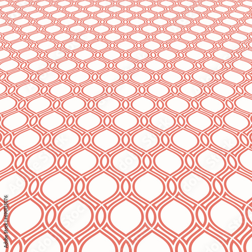 Modern vector pink white wavy pattern. Geometric abstract texture. Graphic geometric background with perspective pattern