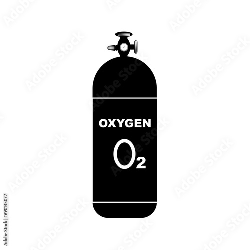 vector symbol illustration, oxygen cylinder icon