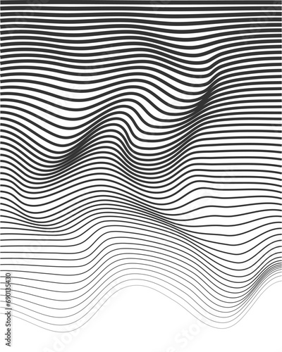 Wave stripe background. Ripple striped texture curve lines background