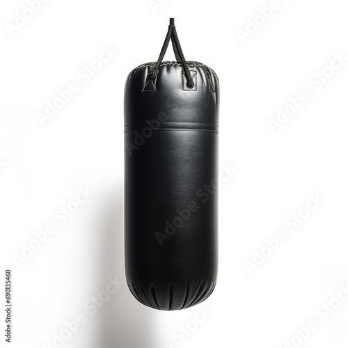 Solid Black Punching Bag Isolated on White Background © ArtBoticus