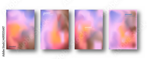 Abstract color background with blurred gradient. A collection of templates for covers, banners, posters, prints, postcards photo