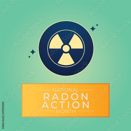 National Radon Action Month design template good for celebration usage. radon icon design. vector eps 10. banner template.