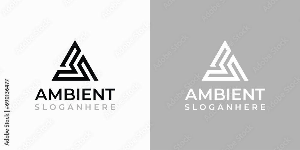 Abstract maze triangle vector logo design Abstract maze triangle vector logo design