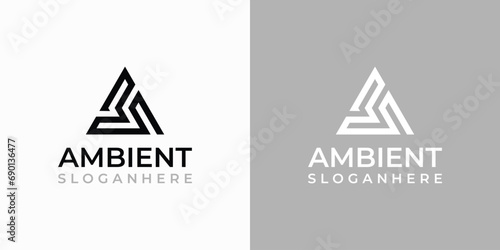 Abstract maze triangle vector logo design