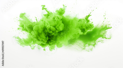 Green holi paint splash, AI Generative