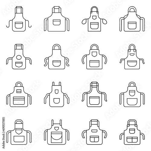 Set of apron icon. Pictogram vector design.