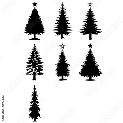 set of christmas tree svg  christmas tree vector  christmas tree silhouettes  Christmas Tree Svg Bundle  Christmas Clipart  Christmas tree hand drawn Vectors   Illustrations 