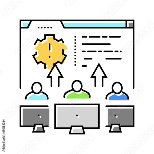 requirement gathering analyst color icon vector. requirement gathering analyst sign. isolated symbol illustration