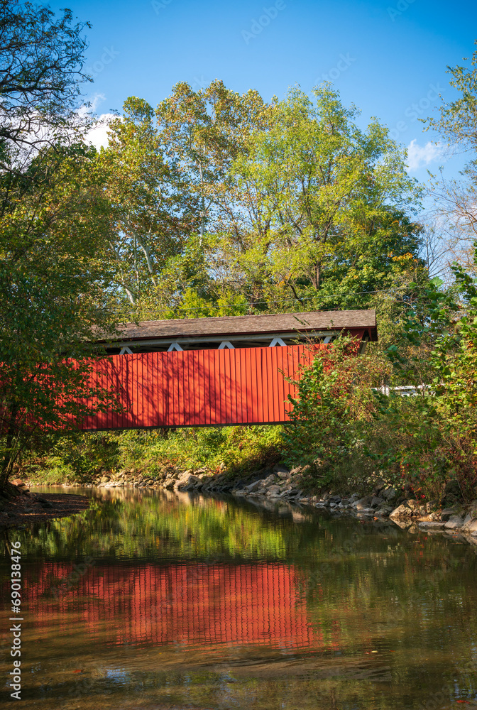 Fototapeta premium Everett Covered Bridge at Cuyahoga Valley National Park in Ohio