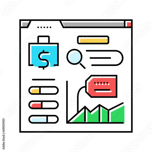 expense tracking color icon vector. expense tracking sign. isolated symbol illustration