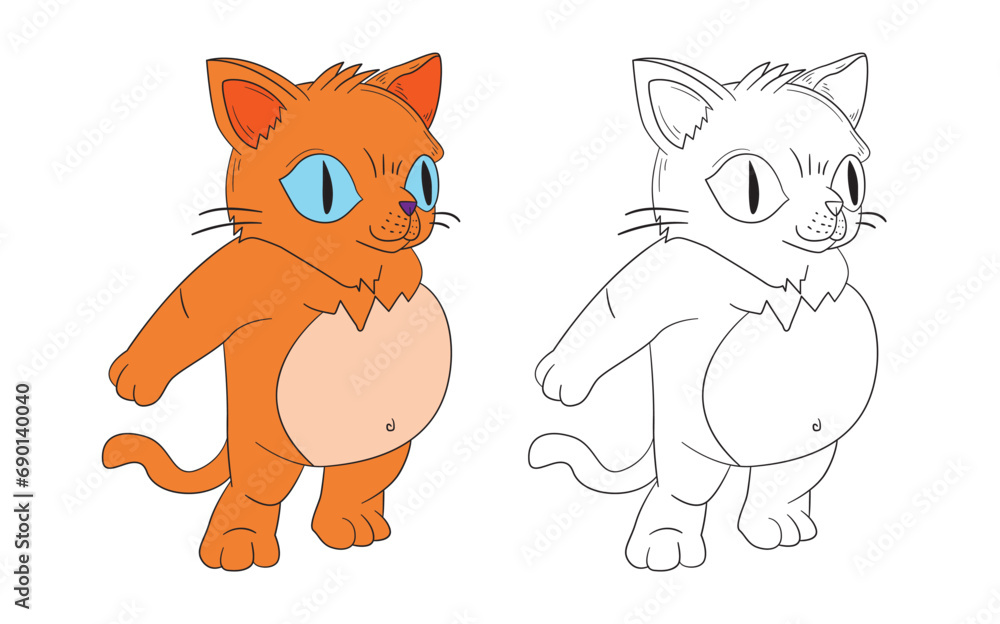 Obraz premium cute animal illustration for book drawing page 