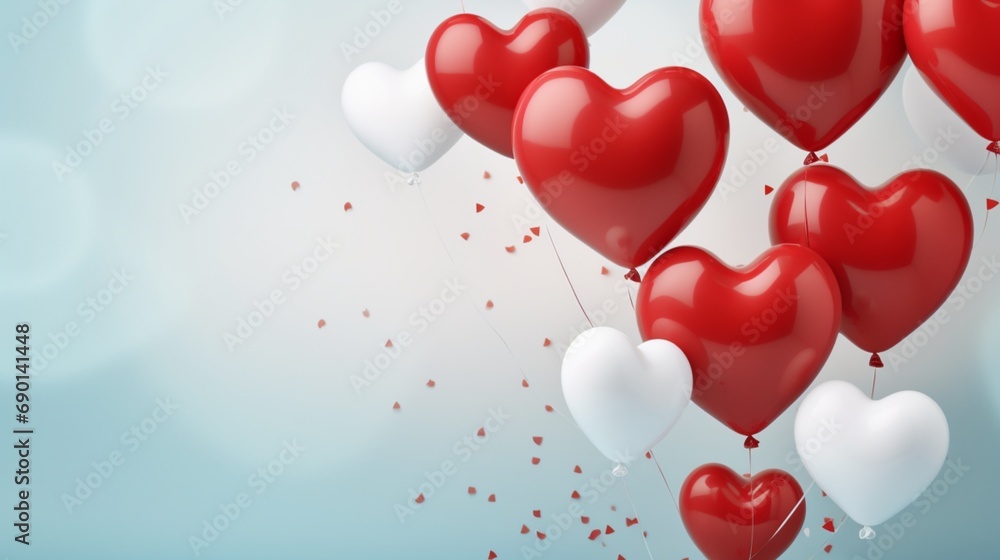 heart shaped balloons Valentines Day background HD