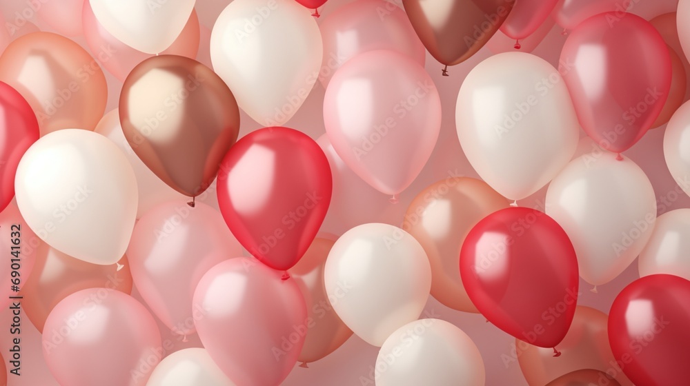 heart shaped balloons Valentine's Day Background 