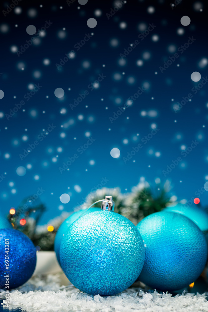 New Year's toys, decorations and other items on a blue abstract background. New Year's toys, decorations and other items on a blue abstract background.