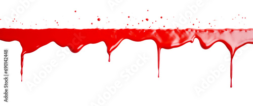 red paint dripping isolated on a transparent background