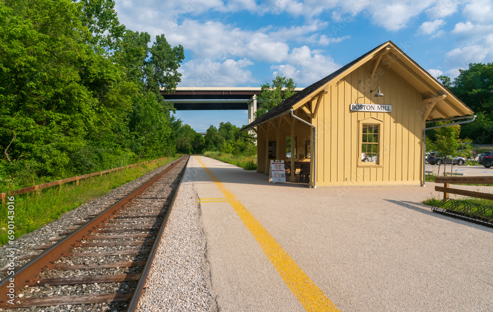 Train Stop at Cuyahoga Valley National Park in Ohio Train Stop at Cuyahoga Valley National Park in Ohio