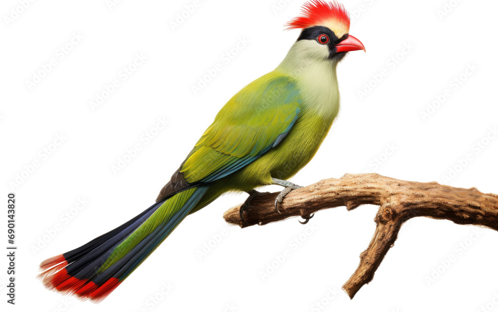 White-cheeked Turaco On Isolated Background