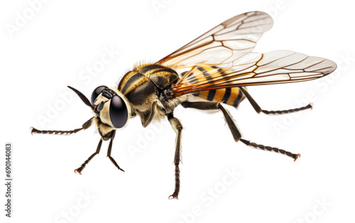 Robber Fly Elegance On Isolated Background