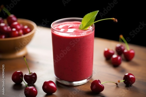 Wallpaper Mural fresh-made smoothie with topped with a cherry Torontodigital.ca