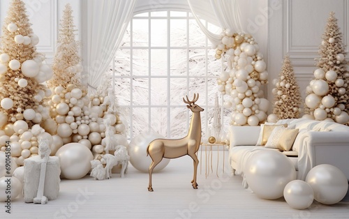 festive Christmas living room in white