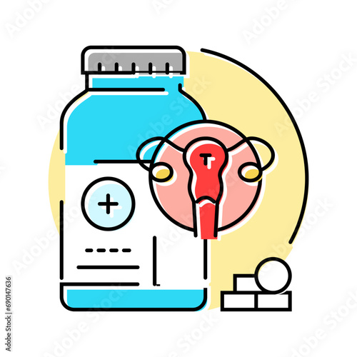 hormone therapy gynecologist color icon vector. hormone therapy gynecologist sign. isolated symbol illustration