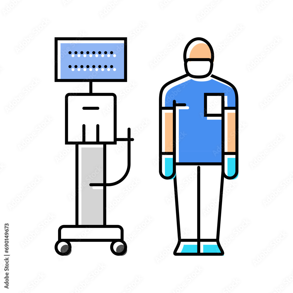 respiratory therapist ventilator color icon vector. respiratory therapist ventilator sign. isolated symbol illustration