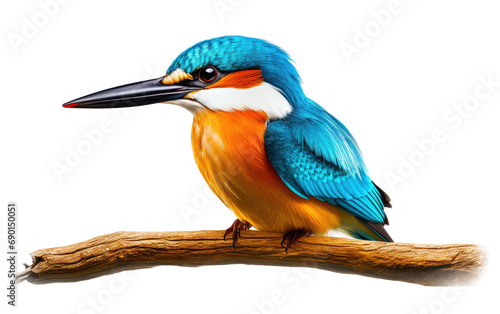 Tropical Kingfisher Beauty On Transparent Background