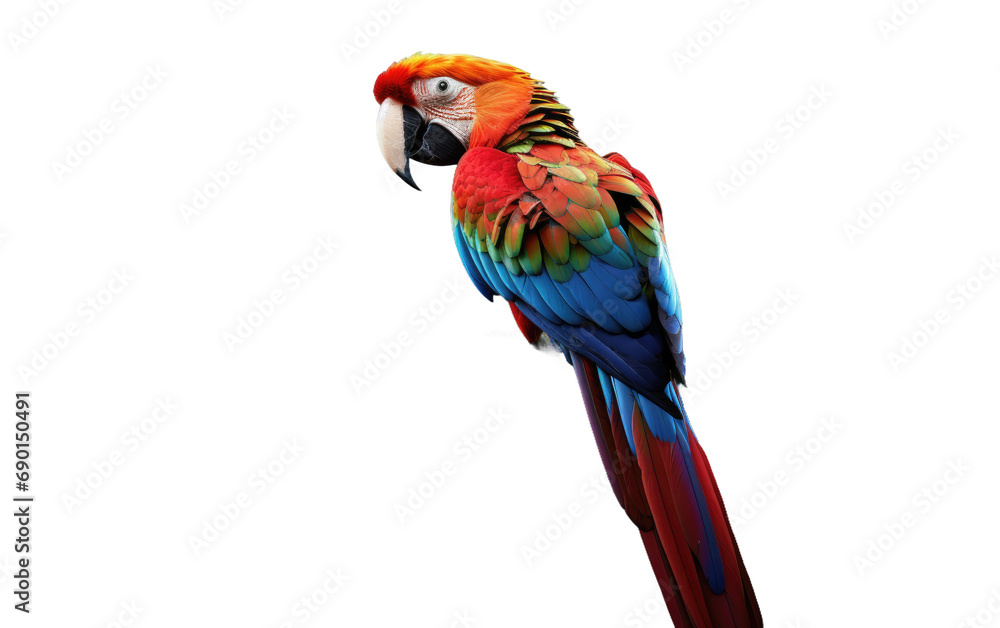 Rainforest with a Parrot On Transparent Background