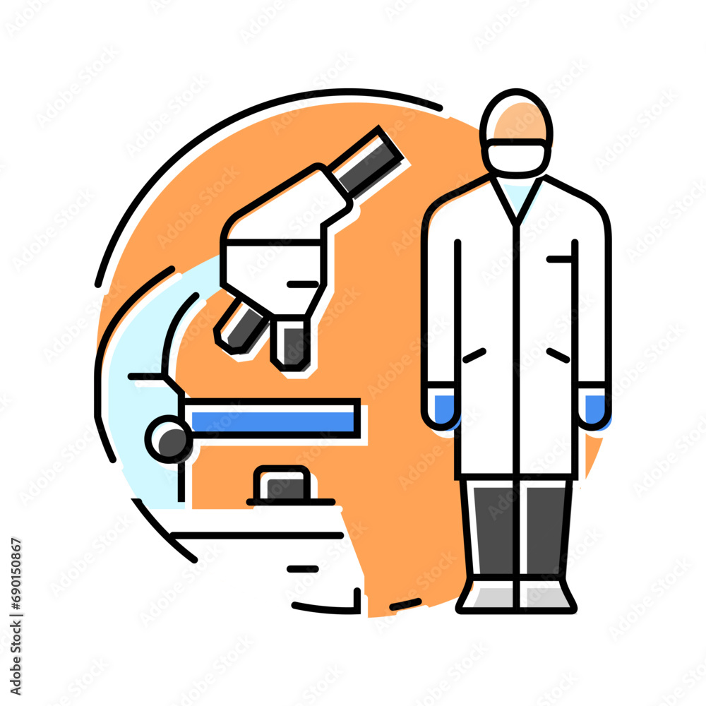 lab technician microscope color icon vector. lab technician microscope sign. isolated symbol illustration