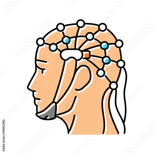eeg procedure neurologist color icon vector. eeg procedure neurologist sign. isolated symbol illustration