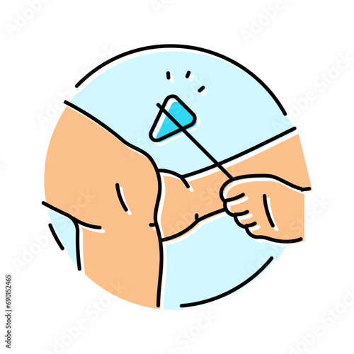 reflex testing neurologist color icon vector. reflex testing neurologist sign. isolated symbol illustration