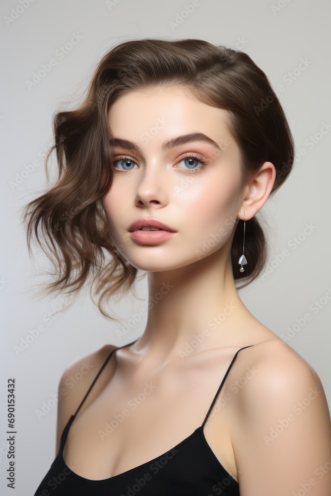 Beautiful model girl in a plain white studio, softly light. Suitable for diverse commercial projects Beautiful model girl in a plain white studio, softly light. Suitable for diverse commercial projects