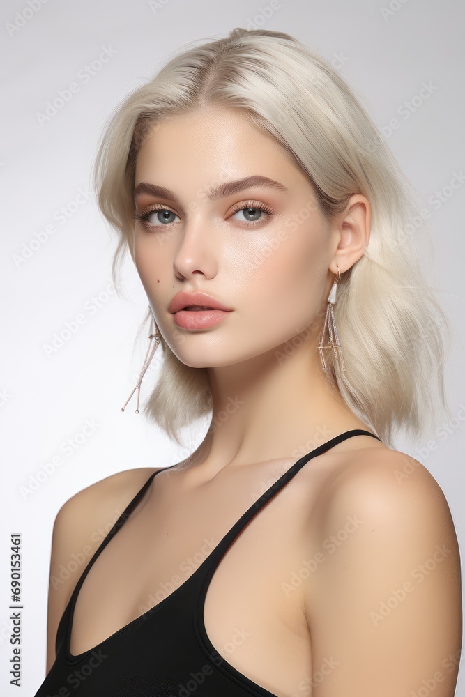 Beautiful model girl in a plain white studio, softly light. Suitable for diverse commercial projects Beautiful model girl in a plain white studio, softly light. Suitable for diverse commercial projects