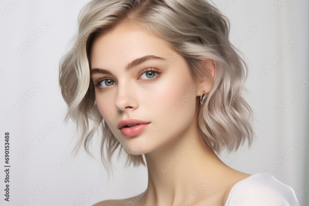 Beautiful model girl in a plain white studio, softly light. Suitable for diverse commercial projects Beautiful model girl in a plain white studio, softly light. Suitable for diverse commercial projects