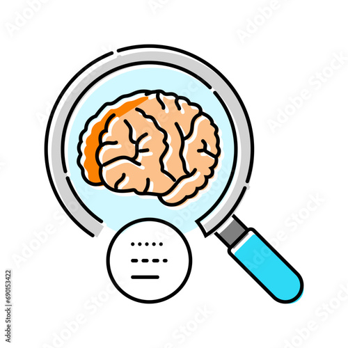 brain research neurologist color icon vector. brain research neurologist sign. isolated symbol illustration