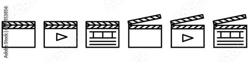 Set of film Klappe icons. Vector illustration