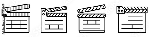 Set of film Klappe icons. Vector illustration