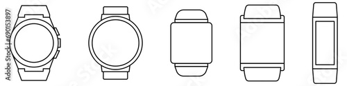 Hand watch with bracelet. Modern and classic accessory for men and women. Luxury mechanical and smart wrist watches