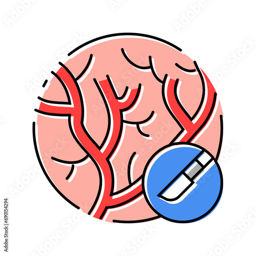 cardiovascular surgery color icon vector. cardiovascular surgery sign. isolated symbol illustration