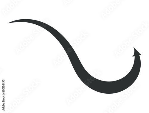 Arrow in hand sketched design. A compelling hand sketch composition harmoniously combines a black arrow with fine detailing, shaping the viewer's perception of direction. Vector illustration.