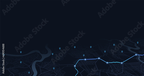 Isometric abstract map background. Colorful abstract lines, transportation, roads. Digital art. Editable vector illustration for web design, presentations, advertising projects. Vector illustration.