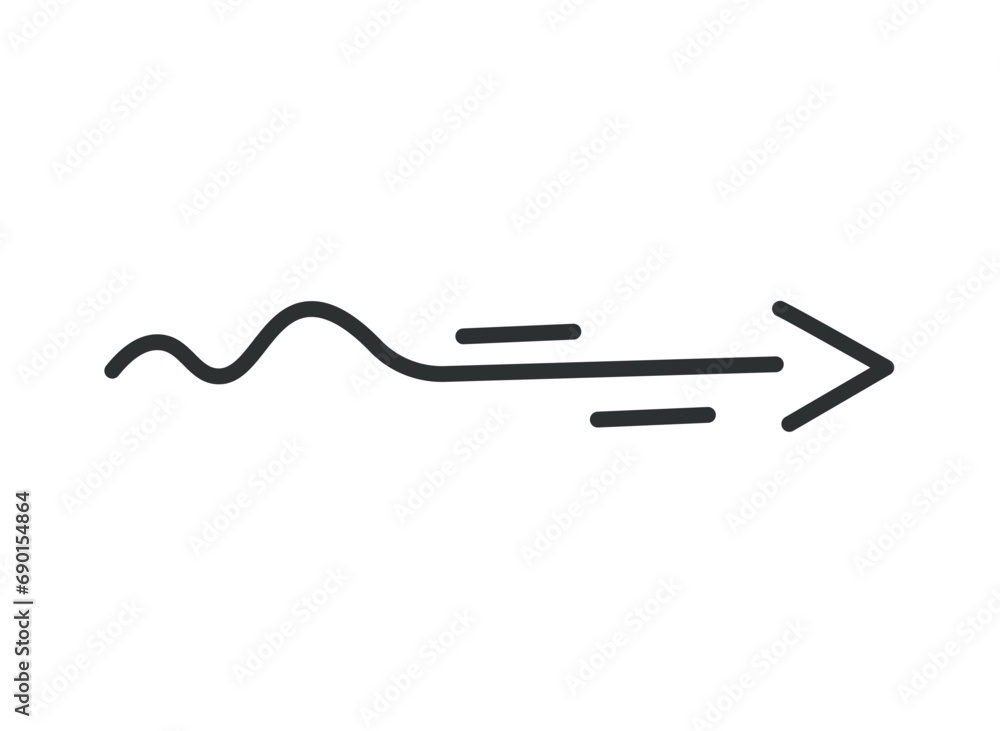 Arrow in hand sketched design. An artistic hand sketch composition with a curve black arrow, elegantly emphasize the intended direction within the artwork. Vector illustration. Arrow in hand sketched design. An artistic hand sketch composition with a curve black arrow, elegantly emphasize the intended direction within the artwork. Vector illustration.