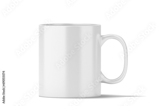 Close up view clean and hygiene mug isolated on plain background. photo