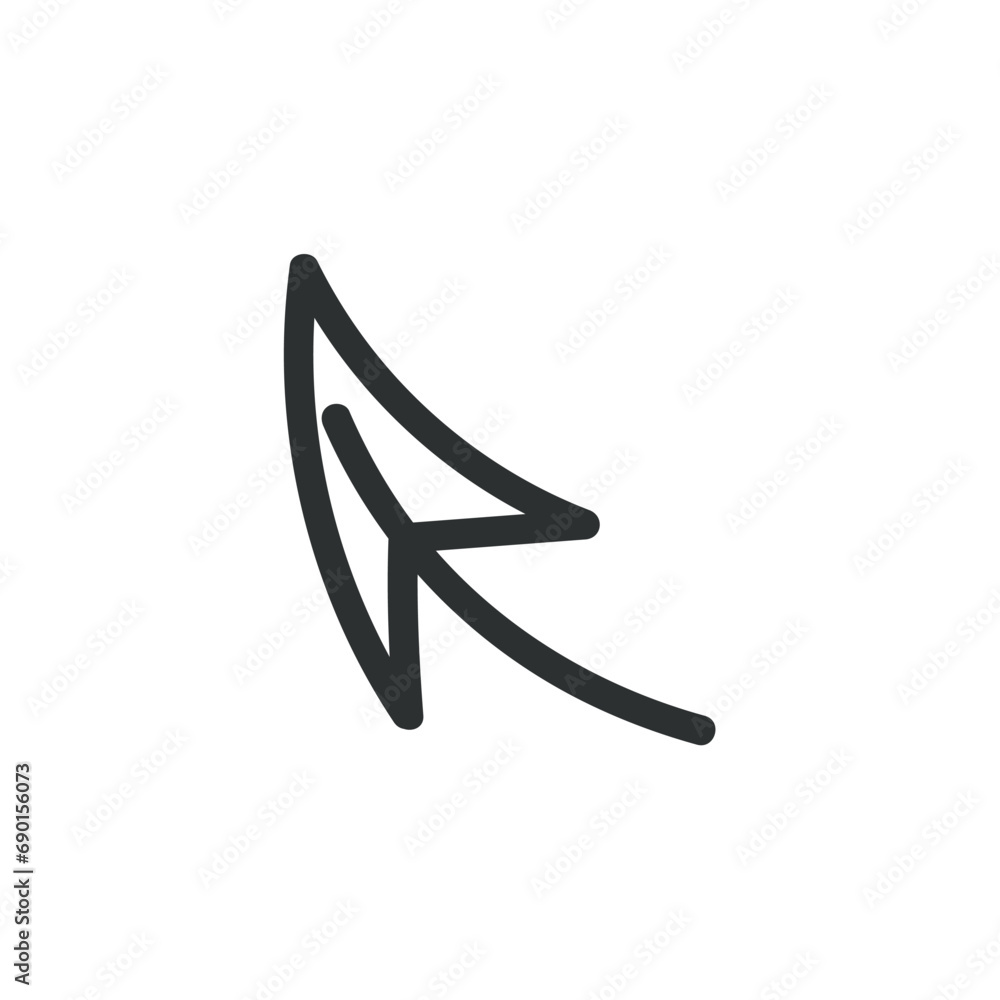 Arrow in hand sketched design. The artistry of a hand-drawn composition brought to life through a prominent black arrow, emphasizing the visual flow within the illustration. Vector illustration. Arrow in hand sketched design. The artistry of a hand-drawn composition brought to life through a prominent black arrow, emphasizing the visual flow within the illustration. Vector illustration.