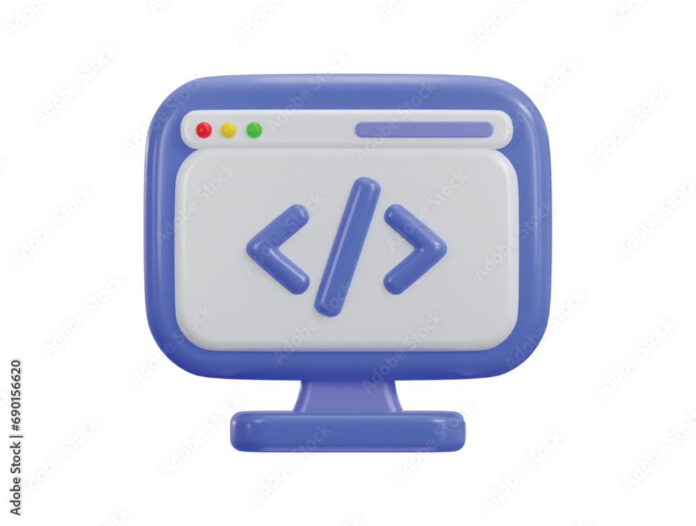 3d coding icon symbol of software and web development vector illustration 3d coding icon symbol of software and web development vector illustration