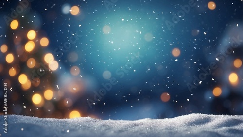 Background with Bokeh Effect and Snowfall © varol