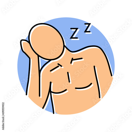 persistent fatigue disease symptom color icon vector. persistent fatigue disease symptom sign. isolated symbol illustration